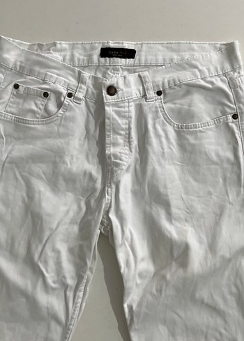 Beyaz Erkek Keten Pantolon - Görsel 2