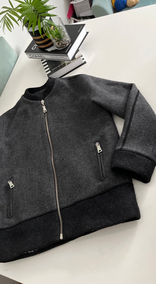 Erkek Gri Fermuarlı kaşe mont - Görsel 2