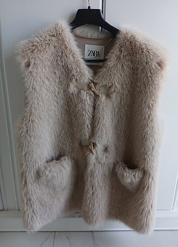 Zara peluş yelek - Görsel 5
