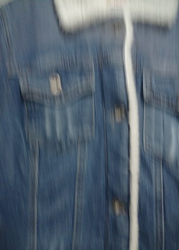 Düğmeli Kadın Mavi Kot Ceket - Görsel 3