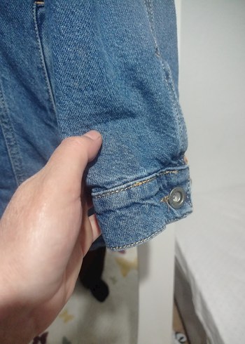 Düğmeli Kadın Mavi Kot Ceket - Görsel 5