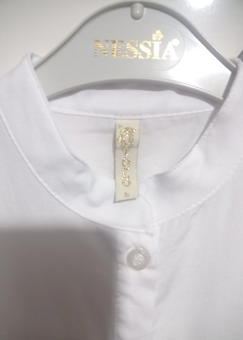 Uzun Kollu Beyaz Kadın Gömlek tunik - Görsel 4