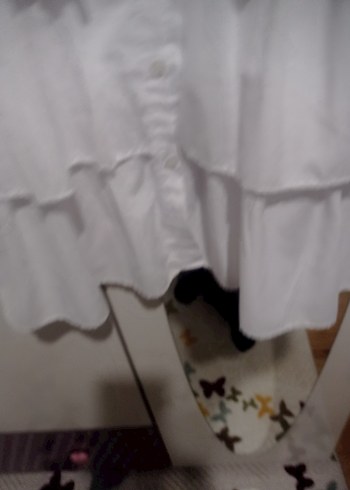 Uzun Kollu Beyaz Kadın Gömlek tunik - Görsel 2