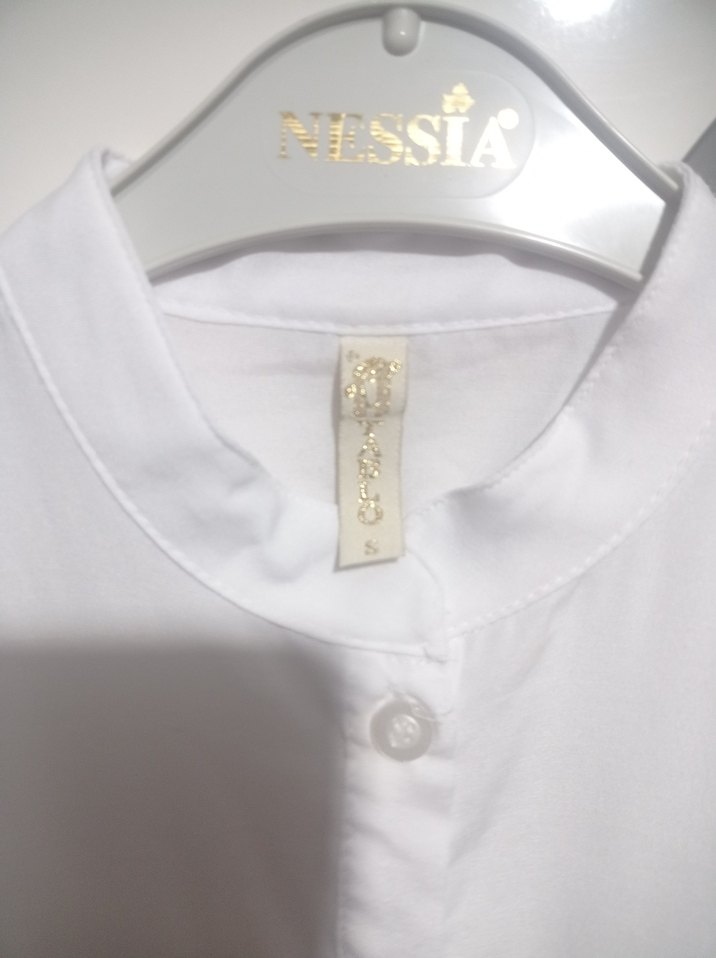 Uzun Kollu Beyaz Kadın Gömlek tunik - Görsel 4