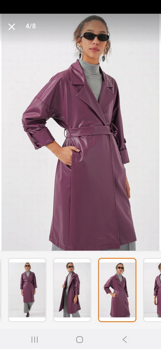 kadın deri trenckot - Görsel 3