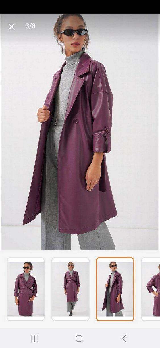 kadın deri trenckot - Görsel 2