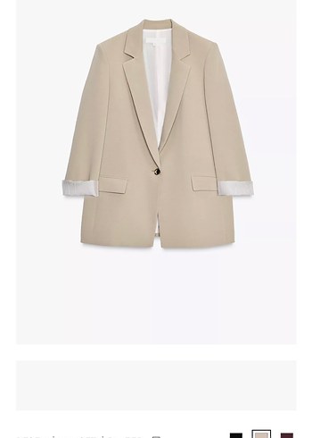 Zara Zara Mavi Keten Kadın Blazer Ceket