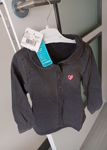 Gri Uzun Kollu Kız Gömleği - Görsel 2