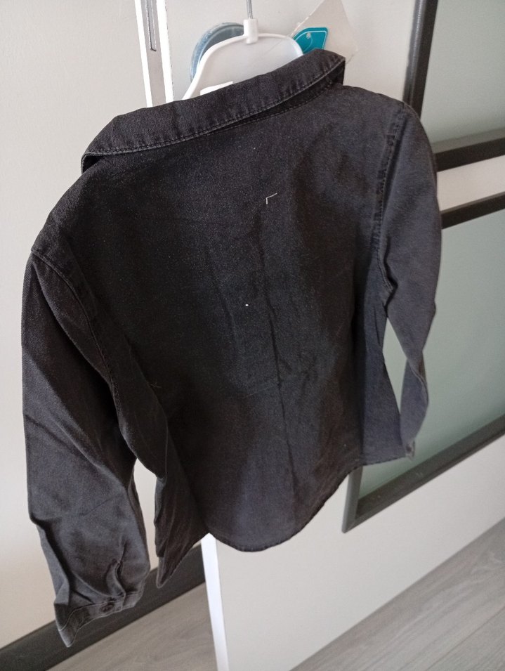 Gri Uzun Kollu Kız Gömleği - Görsel 3