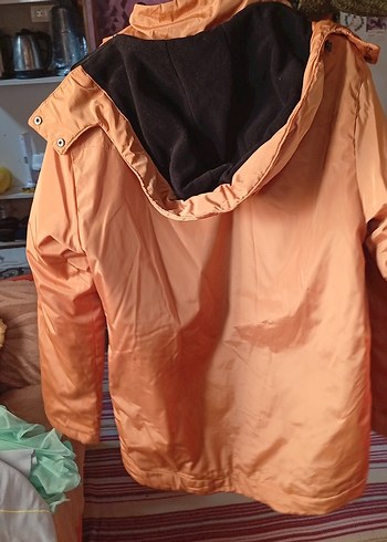 Kadın Parlak Kahverengi Midi Ceket - Görsel 5