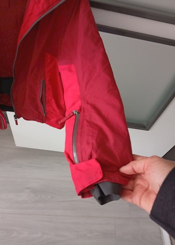 Kırmızı Kadın Mini Fermuarlı Ceket - Görsel 4