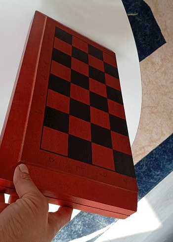 Kahverengi Ahşap Satranç ve Dama Seti - Görsel 5