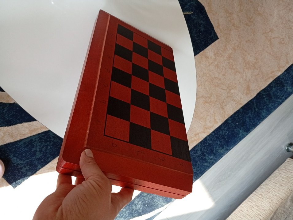 Kahverengi Ahşap Satranç ve Dama Seti - Görsel 5