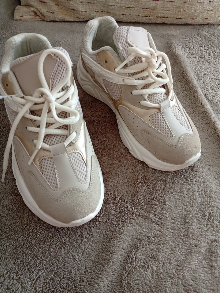 Beyaz Bağcıklı Kadın Günlük Spor Ayakkabı - Görsel 5