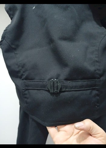 Düğmeli Siyah Midi Hamile Kabanı - Görsel 2