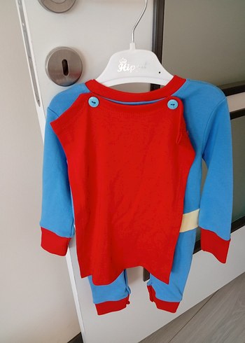 Uzun Kollu Süperman Bebek Tulum - Görsel 7