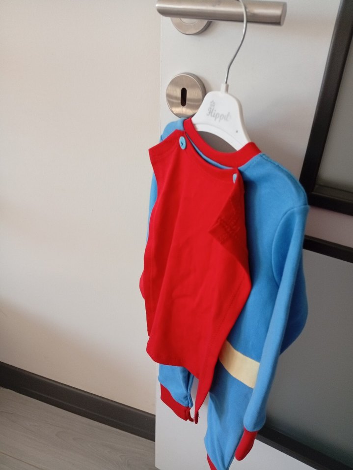 Uzun Kollu Süperman Bebek Tulum - Görsel 3