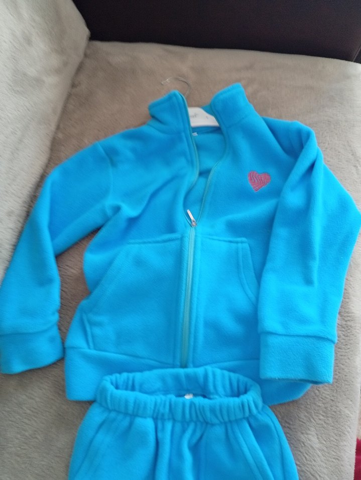 Kız Çocuk Mavi Fermuarlı Eşofman Takımı - Görsel 2