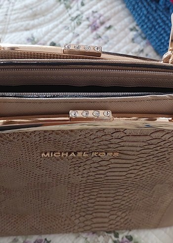 Michael Kors Bej Deri Yılan Desenli Kadın Çanta - Görsel 4