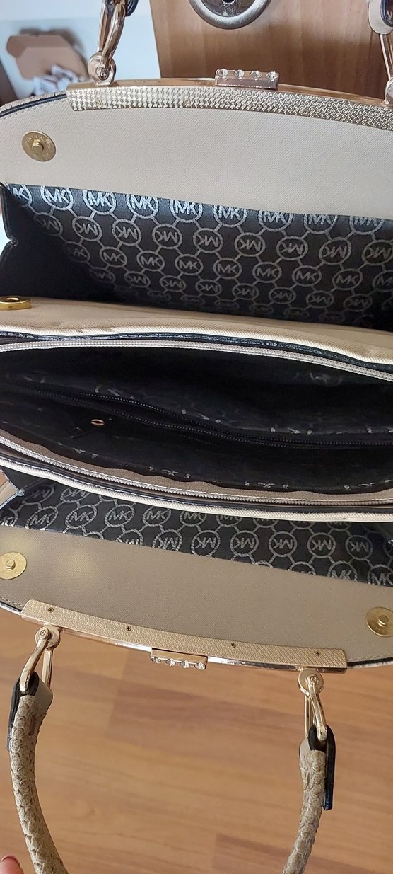 Michael Kors Bej Deri Yılan Desenli Kadın Çanta - Görsel 3