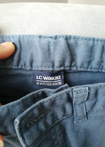12-13 Yaş Beden lacivert Renk Erkek Lacivert Kemerli Midi Kot Pantolon