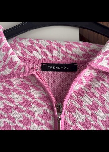 Pembe Mini Örgü Kadın Kazak - Görsel 2