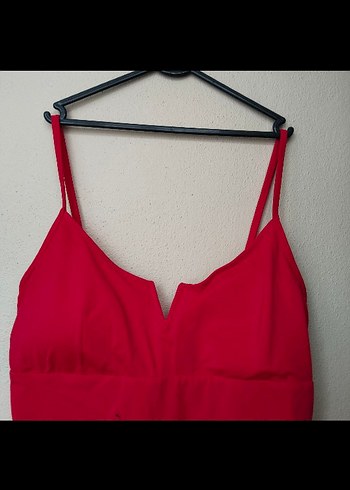 Kırmızı İnce Askılı Kadın Mayo - Görsel 2