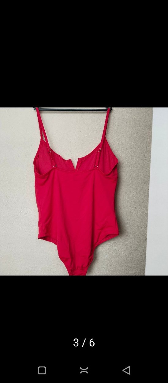 Kırmızı İnce Askılı Kadın Mayo - Görsel 3