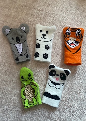 Renkli Hayvan Figürlü Peluş Parmak Kuklaları - Görsel 2