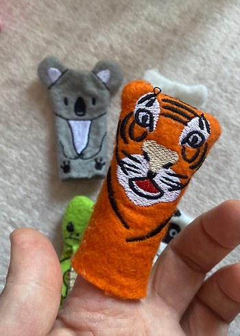 Renkli Hayvan Figürlü Peluş Parmak Kuklaları - Görsel 3