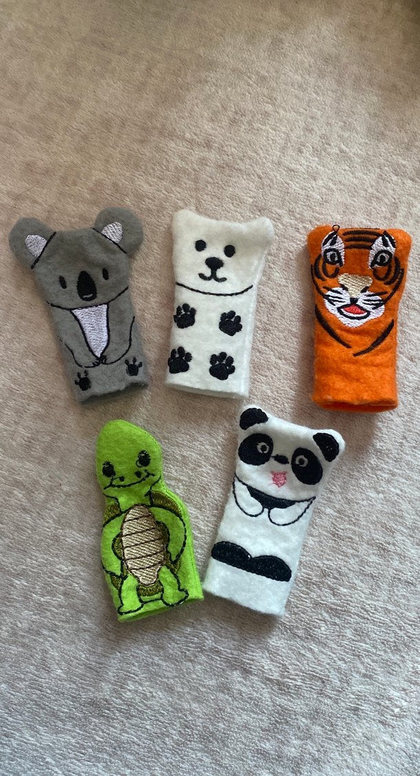 Renkli Hayvan Figürlü Peluş Parmak Kuklaları - Görsel 2