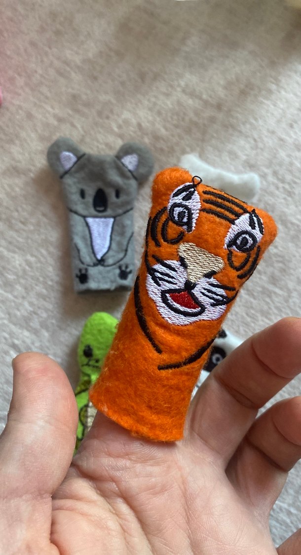 Renkli Hayvan Figürlü Peluş Parmak Kuklaları - Görsel 3