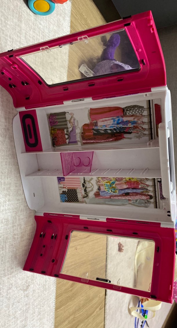 Barbie Pembe Oyuncak Gardırop Dolabı - Görsel 2