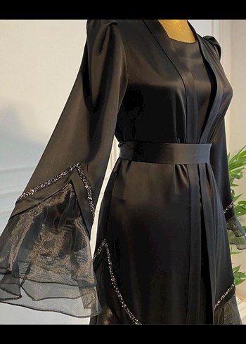 Siyah Uzun Kadın Elbise - Gotik Stil - Görsel 2