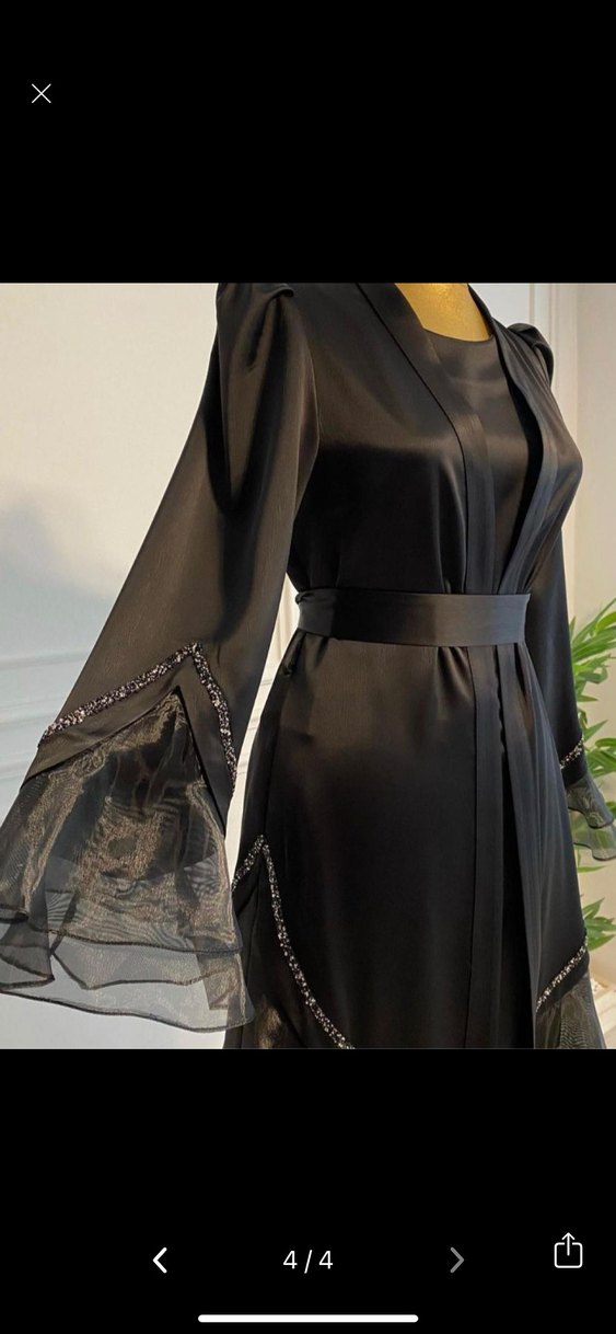 Siyah Uzun Kadın Elbise - Gotik Stil - Görsel 2