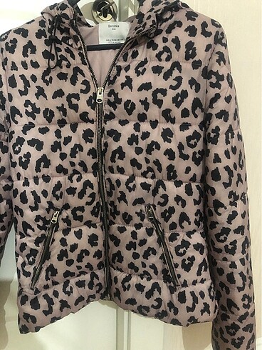 Leopar desen kışlık mont