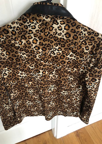 38 Beden kahverengi Renk Kahverengi Leopar Desenli Gömlek