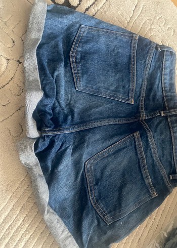 Düğmeli Midi Denim Şort