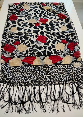 Kadın Çok Renkli Bohem Drapeli Fular Şal - Görsel 2