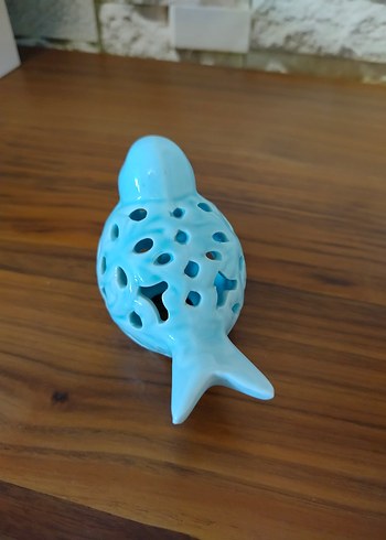 Turkuaz Renkli Seramik Kuş Biblo - Görsel 6