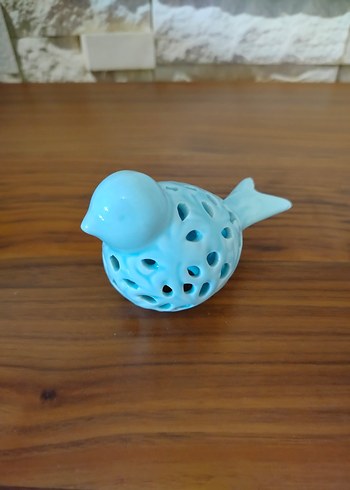 Turkuaz Renkli Seramik Kuş Biblo - Görsel 5