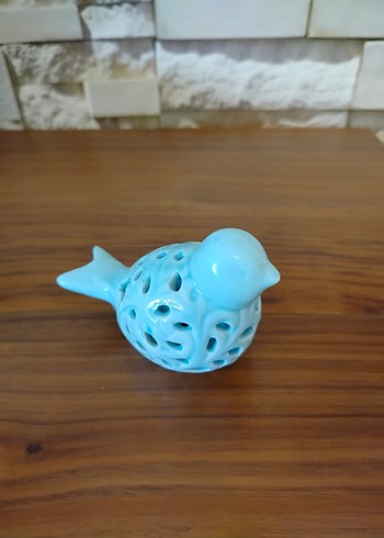 Turkuaz Renkli Seramik Kuş Biblo - Görsel 3