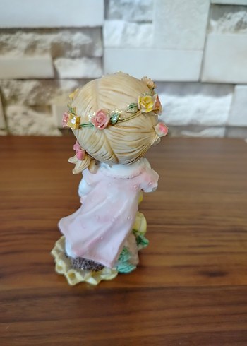 Pembe Elbiseli Çiçekli Kız Biblo - Görsel 4