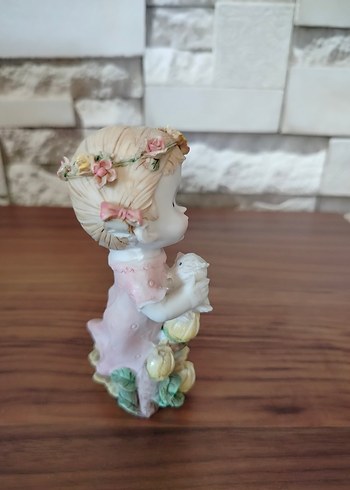 Pembe Elbiseli Çiçekli Kız Biblo - Görsel 6