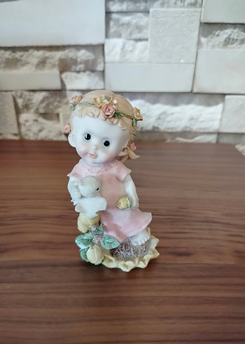 Pembe Elbiseli Çiçekli Kız Biblo - Görsel 7