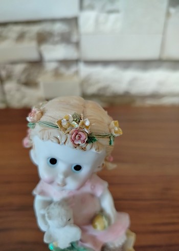 Pembe Elbiseli Çiçekli Kız Biblo - Görsel 5