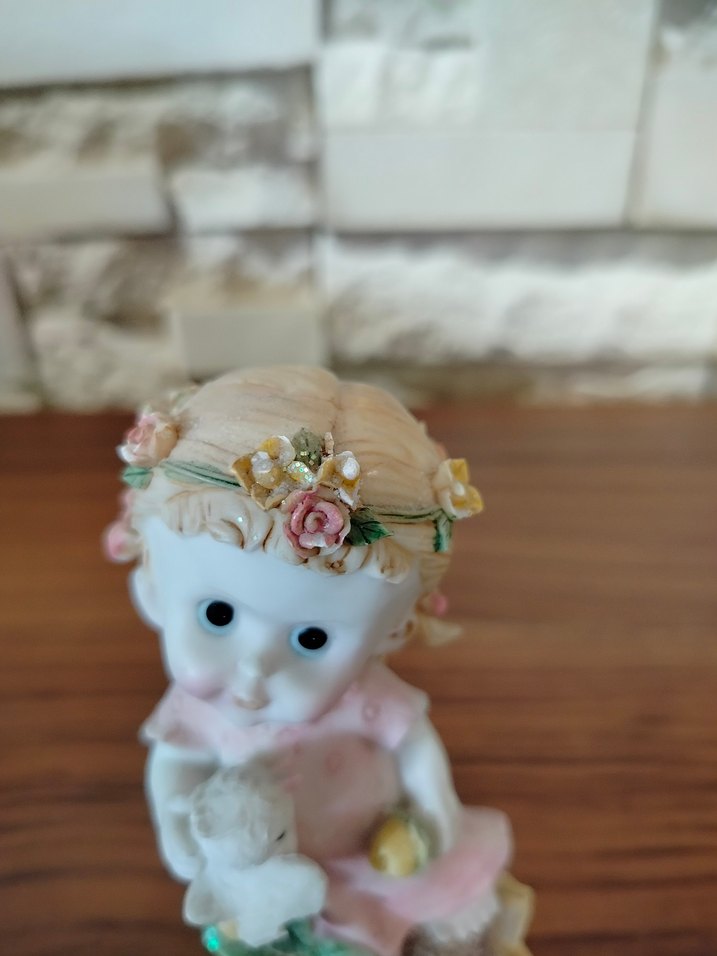 Pembe Elbiseli Çiçekli Kız Biblo - Görsel 5