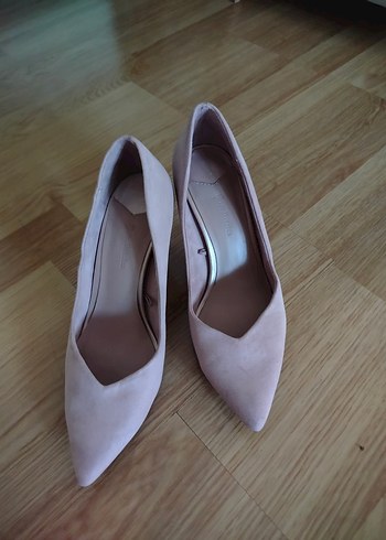 Pudra Rengi Süet Stiletto Kadın Topuklu Ayakkabı - Görsel 8