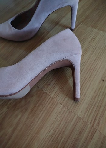 Pudra Rengi Süet Stiletto Kadın Topuklu Ayakkabı - Görsel 5