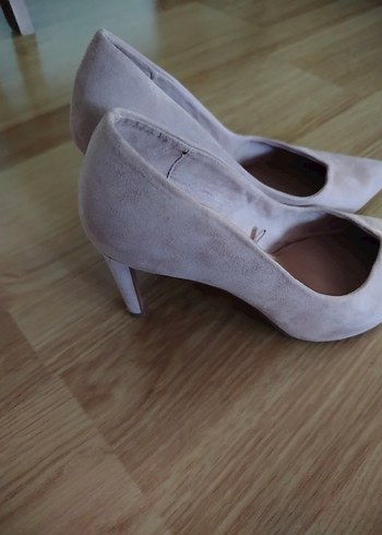 Pudra Rengi Süet Stiletto Kadın Topuklu Ayakkabı - Görsel 2